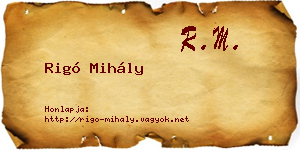 Rigó Mihály névjegykártya